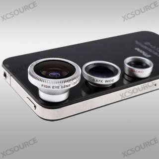 Multi Fun Fish Eye Lens + Wide Angle + Micro Lens Kit for iPhone 4 4S 