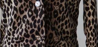   Leopard DoubleBre​aste Coat Jacket US Size 2 4Small 1034  