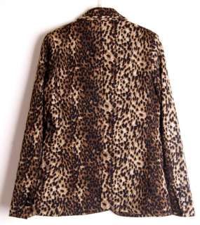 Zara Leopard Print Blazer Jacket Suit Coat  