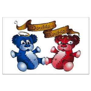  Large Poster Double Trouble Bears Angel and Devil 
