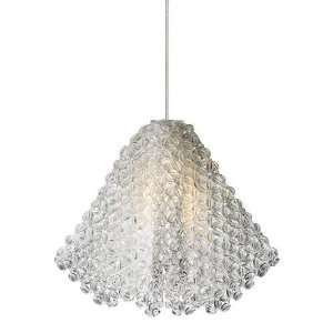 Ariana One Light Pendant in Satin Nickel Shade Color Clear, Mounting 