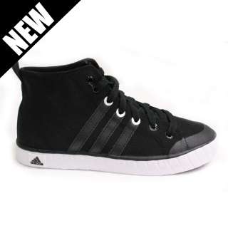 ADIDAS Vulcanvas Mid K Hi Top (Junior) Kids Trainer   Black / White 