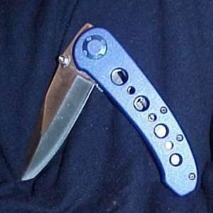 Pocket Knife Blue with Circles