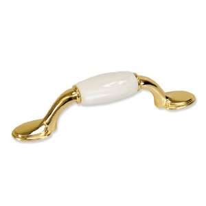 Elements 5312 PB W Sanibel Insert 3 Handle Pull   Polished Brass with 