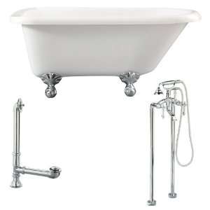   54 Roll Top Soaking Tub with Drain, Supply Lines,