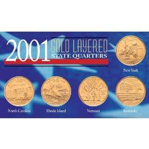  2001 Gold Layered State Quarters Toys & Games