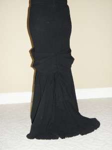 ZAC POSEN Black Pleated Mermaid Dress Gown 6 NWT $5800  