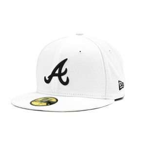  Atlanta Braves 59Fifty MLB White/Black Hat: Sports 
