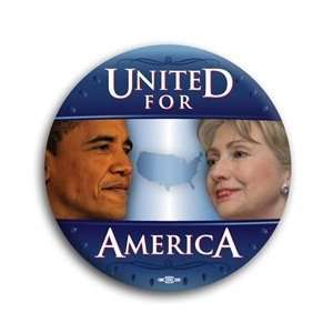   Barack Obama and Hillary Clinton Photo Button   3 