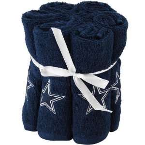  Dallas Cowboys Navy Blue 6 Pack Team Washcloth Set: Sports 