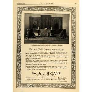 1917 Ad W. J. Sloane XVI XVII Century Mosque Rugs WWI   Original Print 