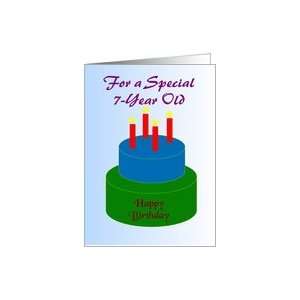  7 Year Old Birthday Card   Birthday Cake Card: Toys 