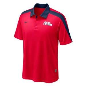 Mississippi Rebels Red Nike Hot Route Football Coaches Sideline Polo 