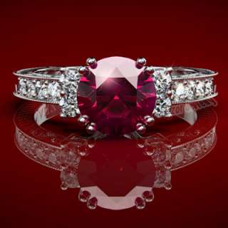 75ct Ruby 18k White Gold .40ct Diamond Ring R1296 Free Worldwide 