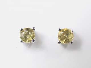 925 Sterling Silver Round Gemstone Earrings   Bl Topaz  