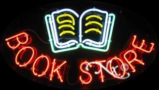 NEW NEON SIGN BOOK STORE 30x17x3  14498 open led  
