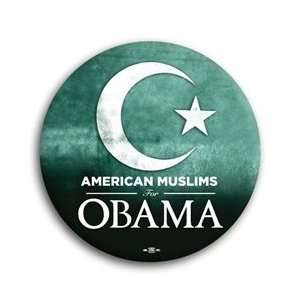  American Muslims for Obama Photo Button   2 1/4 
