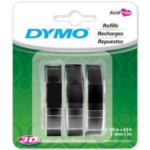  Caption Maker Tape Refill 3/8x9.8 3/Pkg Black 