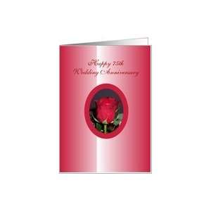  75th Wedding Anniversary Card   Red Rose Card Health 