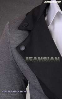 Mens Military Designer Slim Jacket Blazer Coat Shirt Gray Sleeve8921 