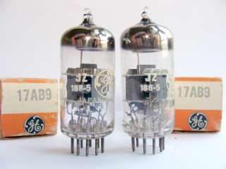 Pair of NOS (New Old Stock) General Electric 17AB9 vintage electron 