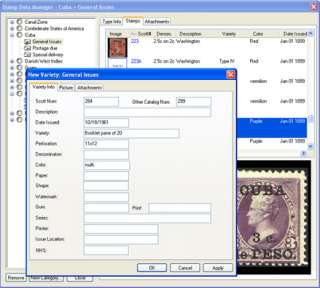 Use the Stamp Data Manager to add new stamps to the program database.