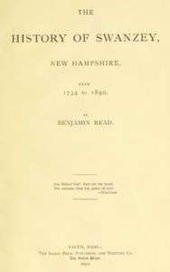 1892 Genealogy & History of Swanzey New Hampshire NH  