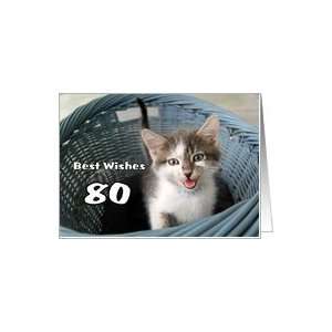  80th Birthday Best Wishes Kitten Humor Card Toys & Games