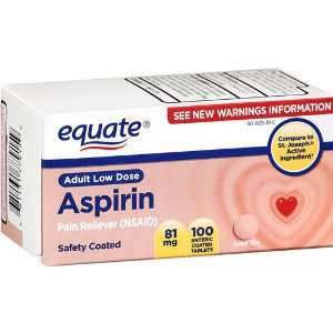 Equate   Aspirin 81 mg, Adult Low Dose, Aspirin Regimen, 100 Coated 