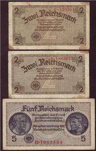 Germany 9 banknotes Reichsmark 1940   1945, Pick R135   R140, (15 