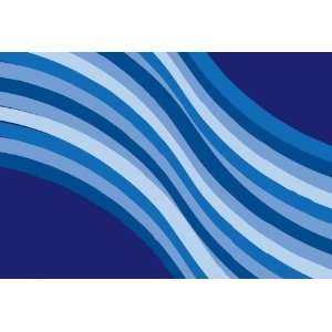   FT 107 3958 3.25 ft. x 4.83 ft. Wacky Blue Wave Rug: Home & Kitchen