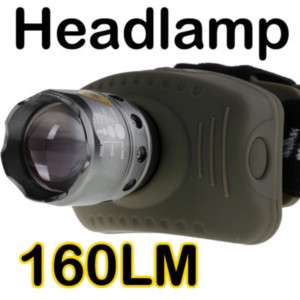 160LM CREE LED Zoom Light Flashlight Camp Headlamp Q3  