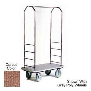  Easy Mover Bellman Cart Stainless Steel, Tan Carpet, Gray 