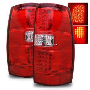  07 09 GMC Yukon LED Tail Lights   Red Clear Automotive