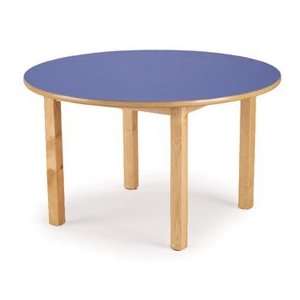 48 Round Wood Table   29 H Blue: Home & Kitchen