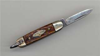Antique Dixon Cutlery Co Miniature Bone Handle Boy Scout Pocket Knife 