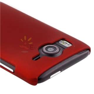   rubber coated case for htc inspire 4g desire hd red rear quantity 1