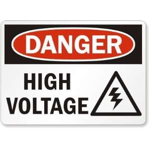   Voltage (with bolt graphic) Plastic Sign, 10 x 7