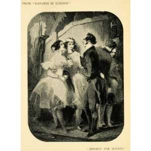  1904 Print Paul Gavarni London Theater Behind the Scenes 