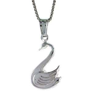  925 Sterling Silver Swan Pendant (NO Chain Included), Made in Italy 