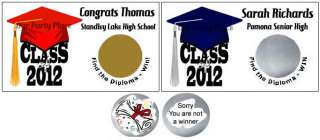 10 Graduation Class of 2012 Cap Scratch Off Tickets Personalized Party 