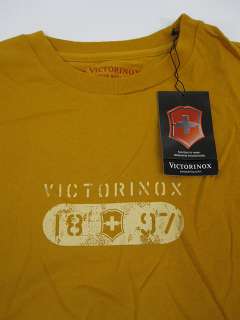 Victorinox Swiss Army T Shirt 1897 Logo Tee sz Medium M Mens Yellow S 