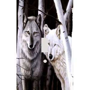  White Wolves Decorative Switchplate Cover: Home 