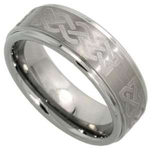   16) Comfort Fit Flat Band, w/ Engraved Celtic Knot Design 8: Jewelry