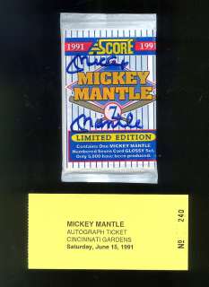 1991 Score Mickey Mantle Autographed RARE Unopened Dealer Pack  