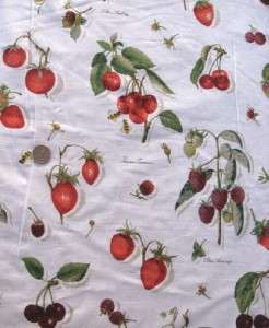 BERRY CHERRY RED FRUIT BOTANICAL NAME FABRIC BTY 60wid  