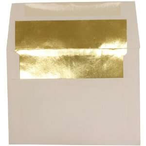 A2 (4 3/8 x 5 3/4) White with Gold Foil Lined Envelope   25 envelopes 