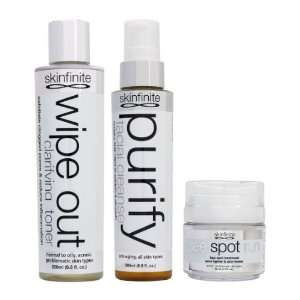 Acne Trio Set   Purifying Facial Cleanser, Wipe Out Clarifying Toner 