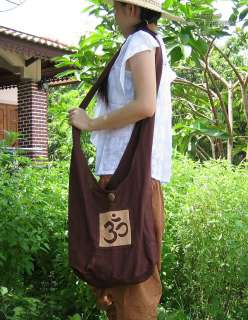 Cotton Yaam Shoulder Bag Ohm Symbol Cordovan Brown sz M  