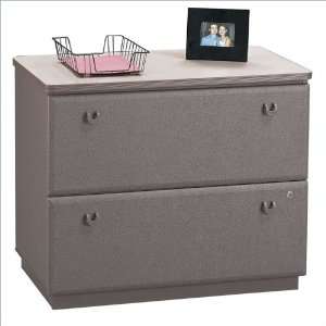   Lateral Wood File Cabinet in Dove Grey and Taupe